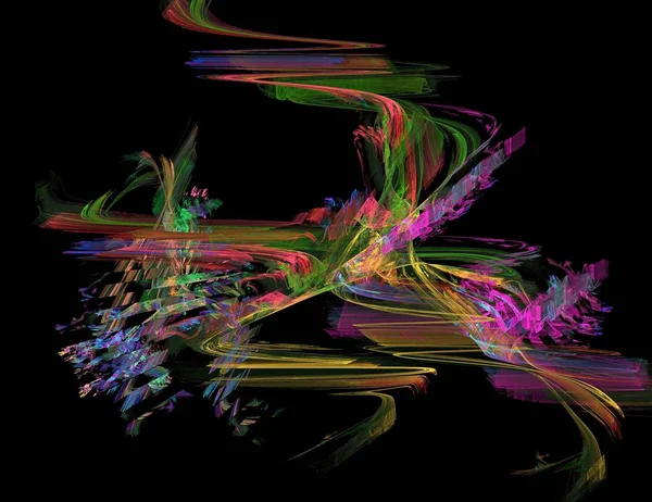 Siyah Renk Üzerine Bir Dijital Fraktal Resmi