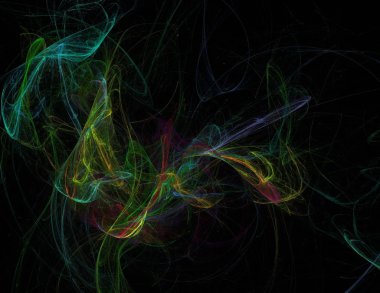 Siyah Renk Üzerine Bir Dijital Fraktal Resmi