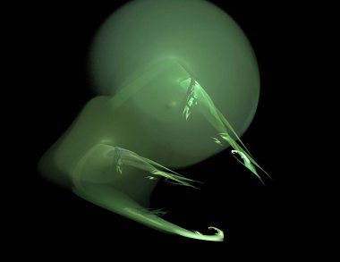 Siyah Renk Üzerine Bir Dijital Fraktal Resmi