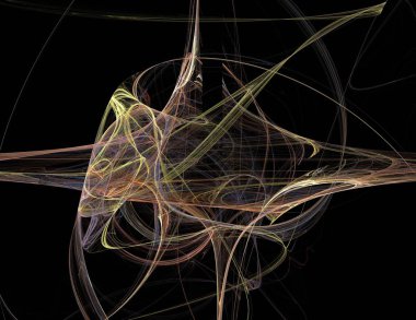 Siyah Renk Üzerine Bir Dijital Fraktal Resmi