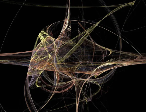 Siyah Renk Üzerine Bir Dijital Fraktal Resmi