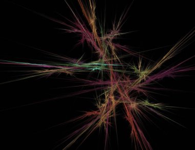 Siyah Renk Üzerine Bir Dijital Fraktal Resmi