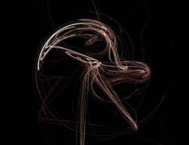 Siyah Renk Üzerine Bir Dijital Fraktal Resmi