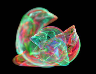 Siyah Renk Üzerine Bir Dijital Fraktal Resmi