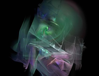 Siyah Renk Üzerine Bir Dijital Fraktal Resmi