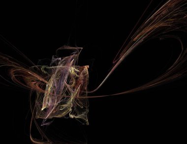 Siyah Renk Üzerine Bir Dijital Fraktal Resmi