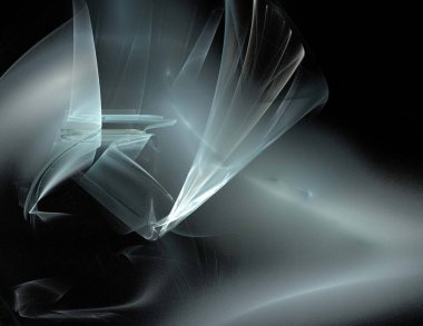 Siyah Renk Üzerine Bir Dijital Fraktal Resmi