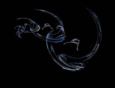 Siyah Renk Üzerine Bir Dijital Fraktal Resmi