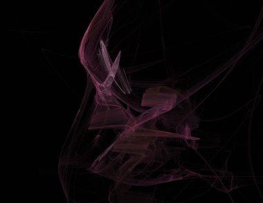 Siyah Renk Üzerine Bir Dijital Fraktal Resmi