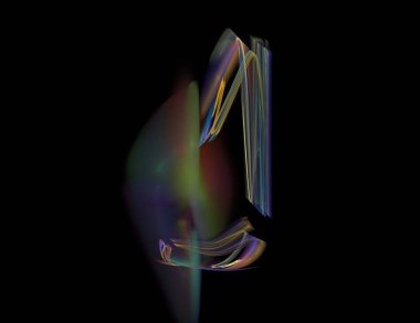 Siyah Renk Üzerine Bir Dijital Fraktal Resmi