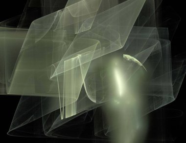 Siyah Renk Üzerine Bir Dijital Fraktal Resmi