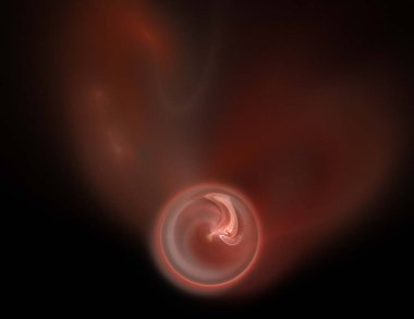 Siyah Renk Üzerine Bir Dijital Fraktal Resmi