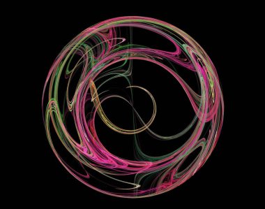 Siyah Renk Üzerine Bir Dijital Fraktal Resmi