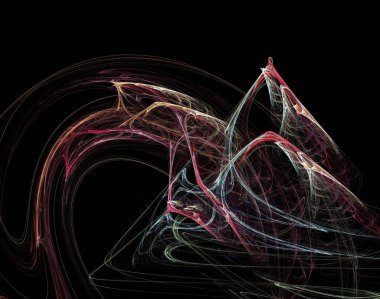 Siyah Renk Üzerine Bir Dijital Fraktal Resmi