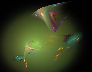 Siyah Renk Üzerine Bir Dijital Fraktal Resmi