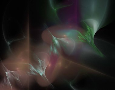 Siyah Renk Üzerine Bir Dijital Fraktal Resmi