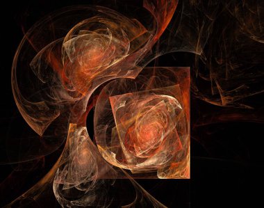 Siyah Renk Üzerine Bir Dijital Fraktal Resmi