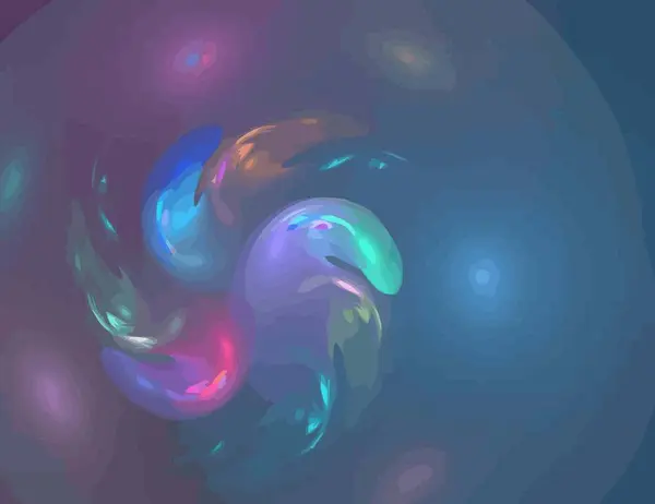 One Ilustración de fractal digital con multicolor — Vector de stock