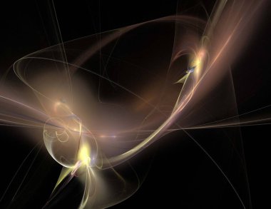 Siyah Renk Üzerine Bir Dijital Fraktal Resmi