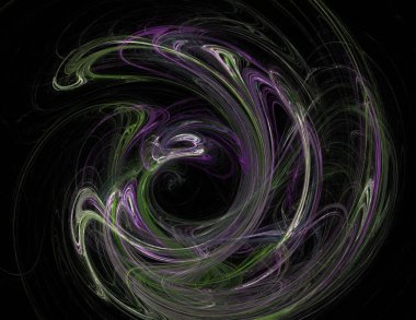 Siyah Renk Üzerine Bir Dijital Fraktal Resmi