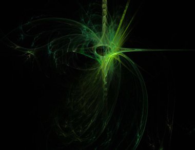 Siyah Renk Üzerine Bir Dijital Fraktal Resmi