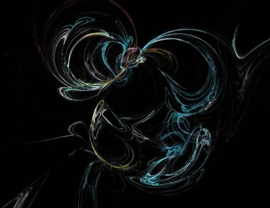 Siyah Renk Üzerine Bir Dijital Fraktal Resmi