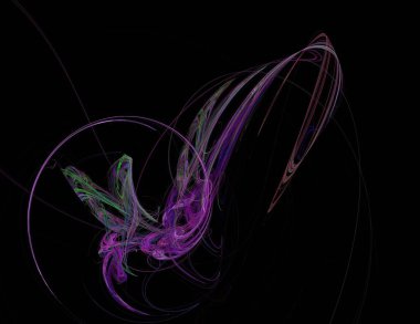 Siyah Renk Üzerine Bir Dijital Fraktal Resmi