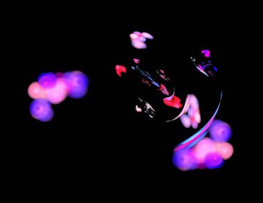 Siyah Renk Üzerine Bir Dijital Fraktal Resmi