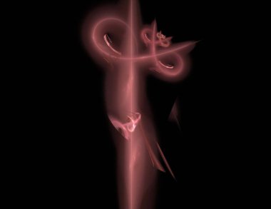 Siyah Renk Üzerine Bir Dijital Fraktal Resmi