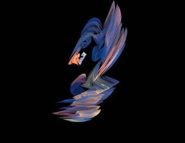 Siyah Renk Üzerine Bir Dijital Fraktal Resmi