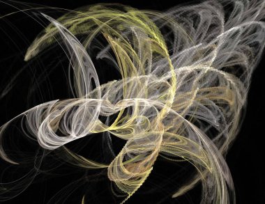 Siyah Renk Üzerine Bir Dijital Fraktal Resmi