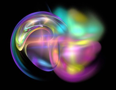 Siyah Renk Üzerine Bir Dijital Fraktal Resmi