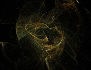 Siyah Renk Üzerine Bir Dijital Fraktal Resmi