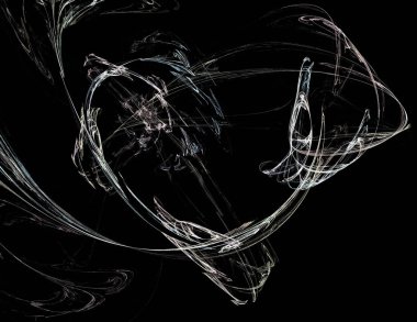 Siyah Renk Üzerine Bir Dijital Fraktal Resmi