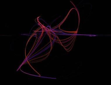 Siyah Renk Üzerine Bir Dijital Fraktal Resmi