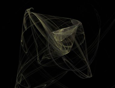 Siyah Renk Üzerine Bir Dijital Fraktal Resmi