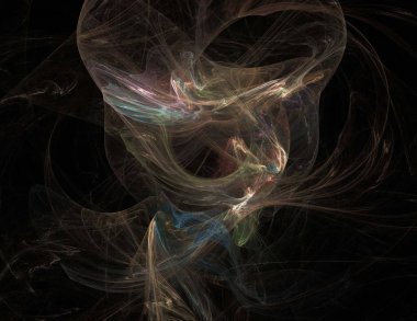 Siyah Renk Üzerine Bir Dijital Fraktal Resmi