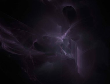 Siyah Renk Üzerine Bir Dijital Fraktal Resmi