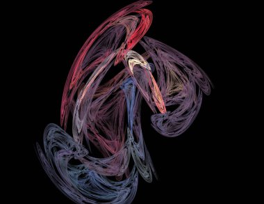 Siyah Renk Üzerine Bir Dijital Fraktal Resmi