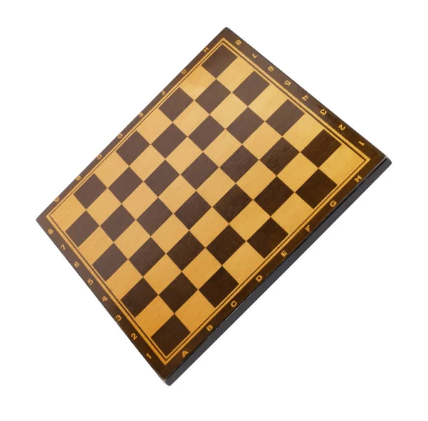 木製の空のチェス盤は隔離された — ストック写真