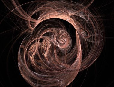 Siyah Renk Üzerine Bir Dijital Fraktal Resmi