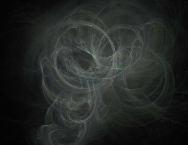 Siyah Renk Üzerine Bir Dijital Fraktal Resmi