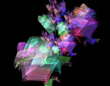 Siyah Renk Üzerine Bir Dijital Fraktal Resmi