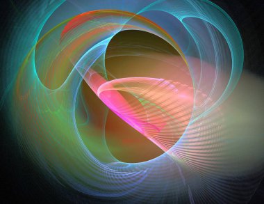 Siyah Renk Üzerine Bir Dijital Fraktal Resmi