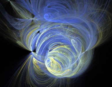 Siyah Renk Üzerine Bir Dijital Fraktal Resmi