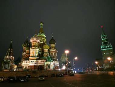 Moskova Rusya Kızıl Meydanı Gece