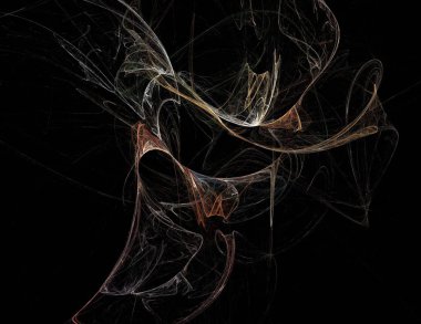 Siyah Renk Üzerine Bir Dijital Fraktal Resmi