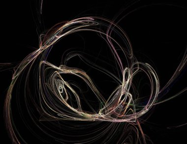 Siyah Renk Üzerine Bir Dijital Fraktal Resmi