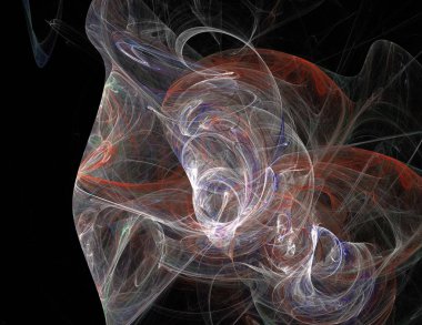 Siyah Renk Üzerine Bir Dijital Fraktal Resmi