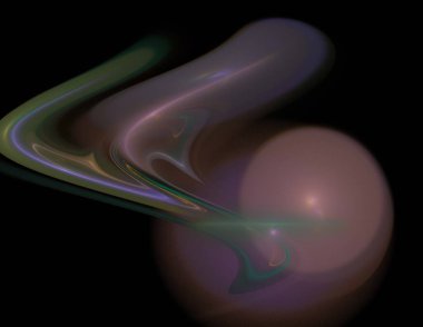 Siyah Renk Üzerine Bir Dijital Fraktal Resmi